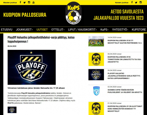 KUPSin verkkosivujen mainosteksti PlayOff: Haluatko jalkapallotähdeksi? -ohjelmasta.